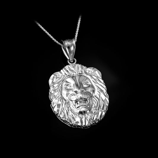 Sterling Silver Lion Face DC Pendant Necklace Karma Blingz