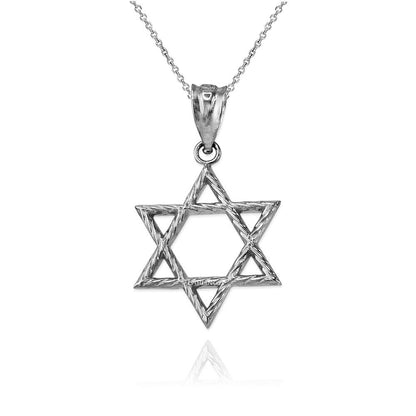 Gold Star of David Jewish Charm Necklace (10K, 14K, yellow, white, rose gold) Karma Blingz