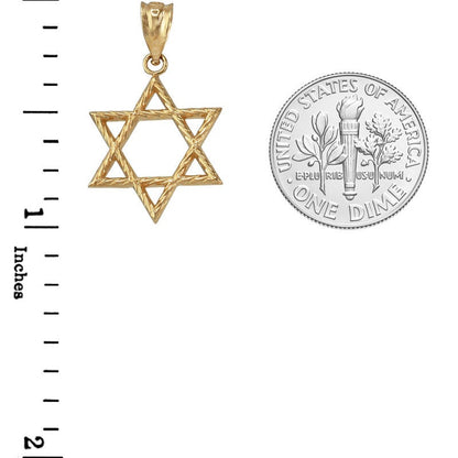 Gold Star of David Jewish Charm Necklace (10K, 14K, yellow, white, rose gold) Karma Blingz
