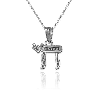Sterling Silver Chai Jewish Charm Necklace Karma Blingz