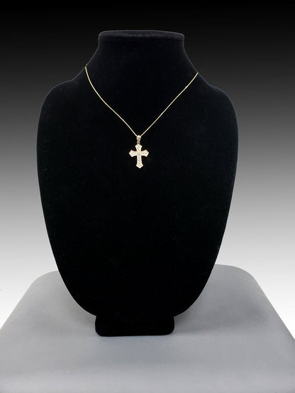 Gold Christian Passion Cross Diamond Pendant Necklace (yellow, white, rose gold, 10K, 14K) Karma Blingz