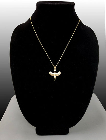 Gold Isis Egyptian Winged Goddess Pendant Necklace Karma Blingz