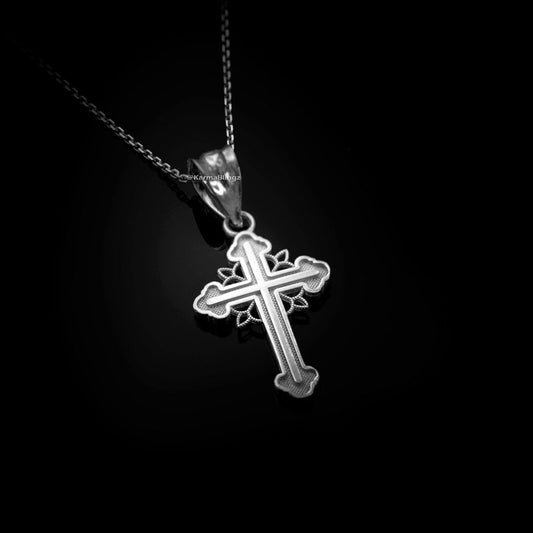 Sterling Silver Filigree Cross Charm Necklace Karma Blingz