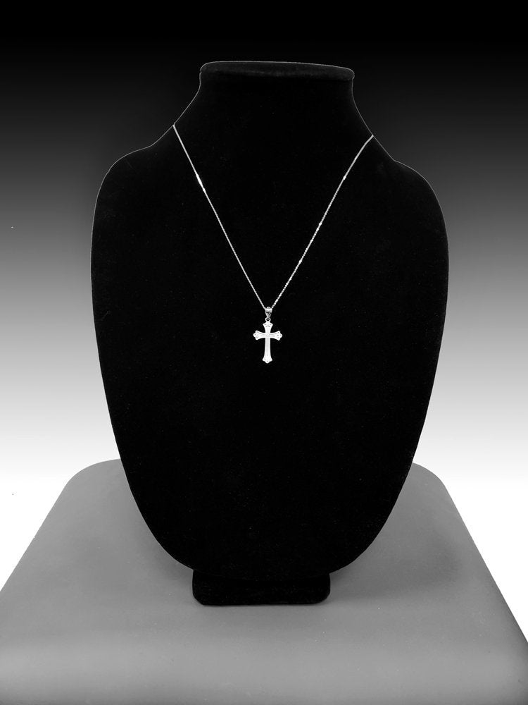 Sterling Silver Fleur de Lis Cross Pendant Necklace Karma Blingz