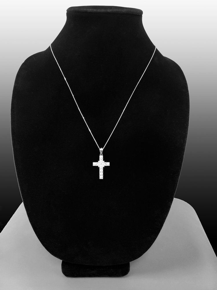 Sterling Silver Floral Latin Cross Pendant Necklace Karma Blingz