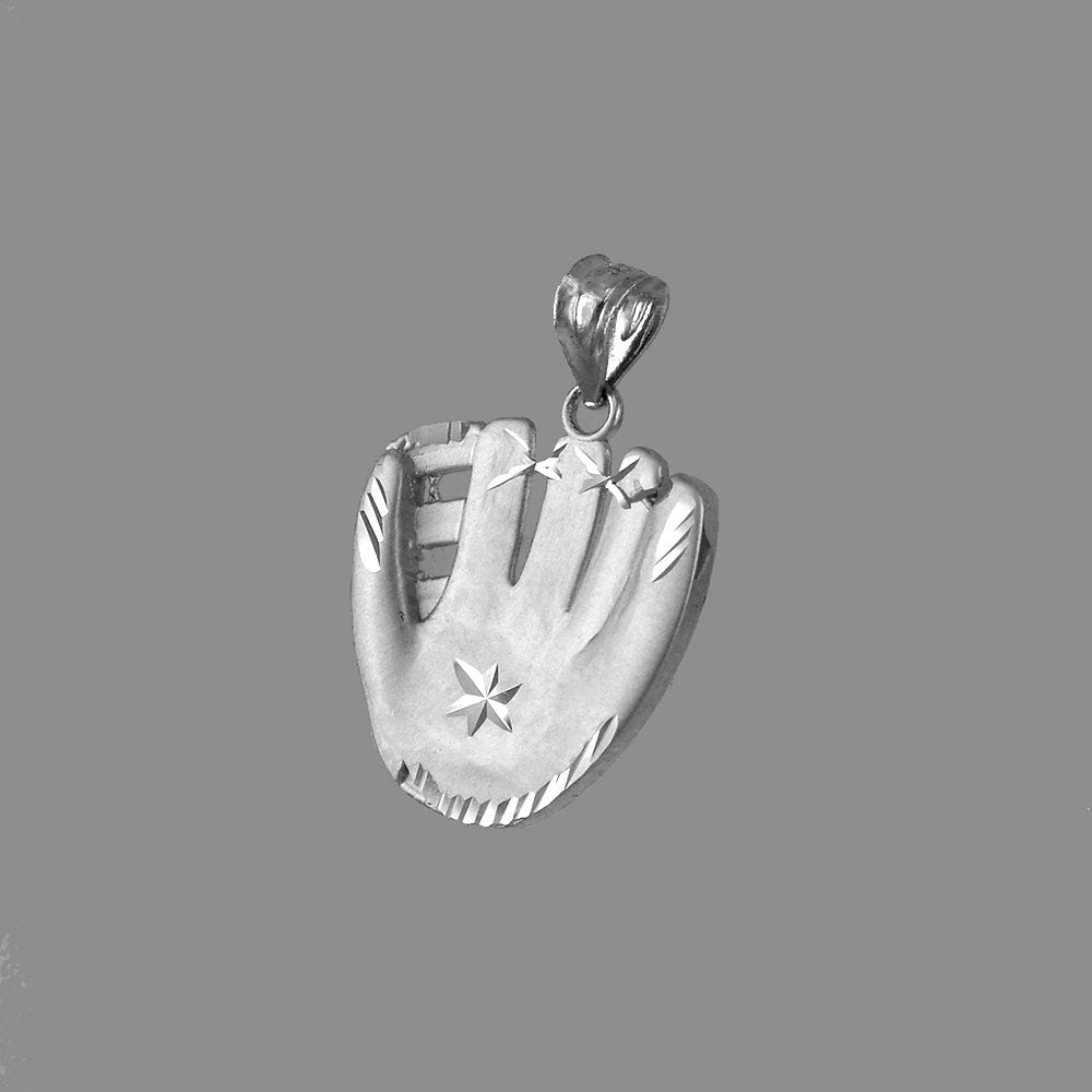 Sterling Silver Baseball Glove Satin DC Pendant Necklace Karma Blingz