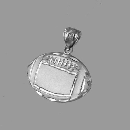 Satin Sterling Silver Football Pendant Necklace Karma Blingz