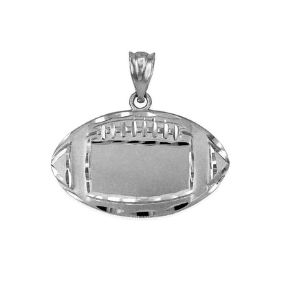 Satin Sterling Silver Football Pendant Necklace Karma Blingz