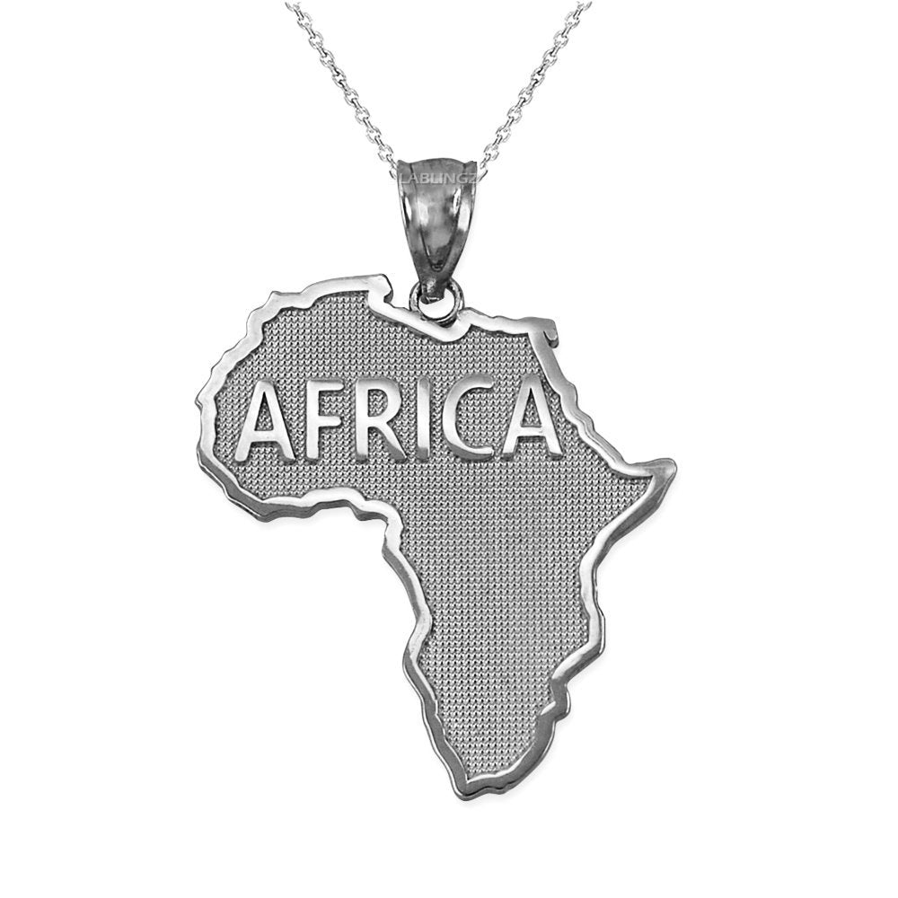 Sterling Silver Africa Pendant Necklace Karma Blingz