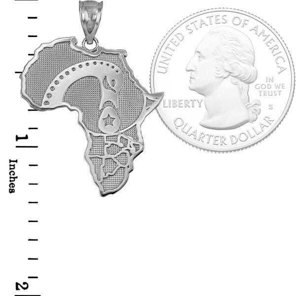 Sterling Silver Africa Map Afinkra Sankofa Pendant Necklace Karma Blingz