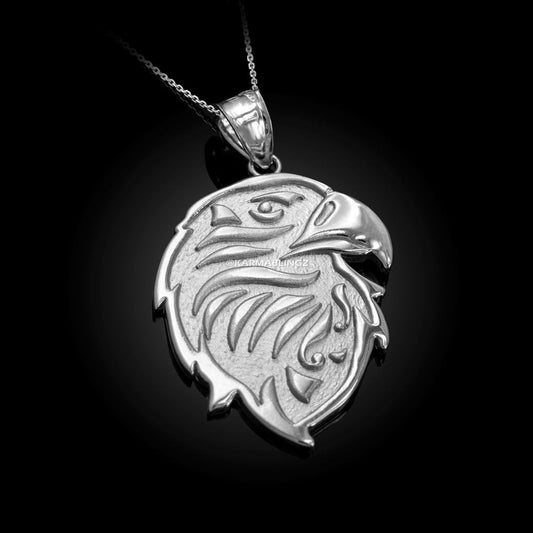 Sterling Silver Eagle Head Pendant Necklace Karma Blingz