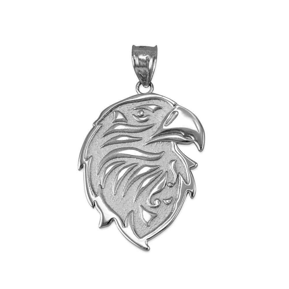 Sterling Silver Eagle Head Pendant Necklace Karma Blingz
