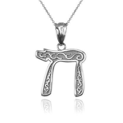 Sterling Silver Chai Jewish Pendant Necklace Karma Blingz