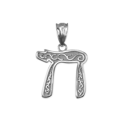 Sterling Silver Chai Jewish Pendant Necklace Karma Blingz