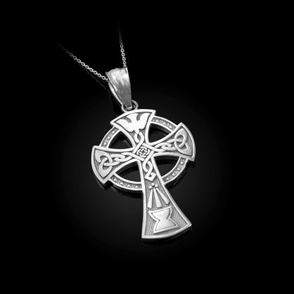 Sterling Silver Celtic Cross Pendant Necklace Karma Blingz