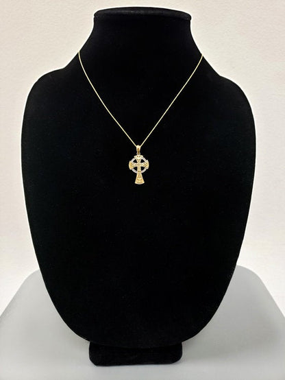 Gold Celtic Cross Pendant Necklace (yellow, white, rose gold, 14k, 10k) Karma Blingz