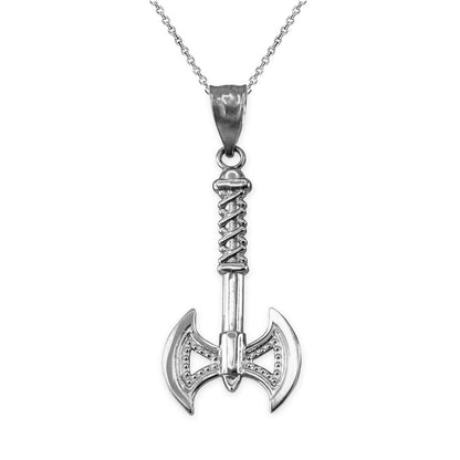 Gold Viking Tomahawk Axe Pendant Necklace (10k, 14k, yellow, white, rose gold) Karma Blingz