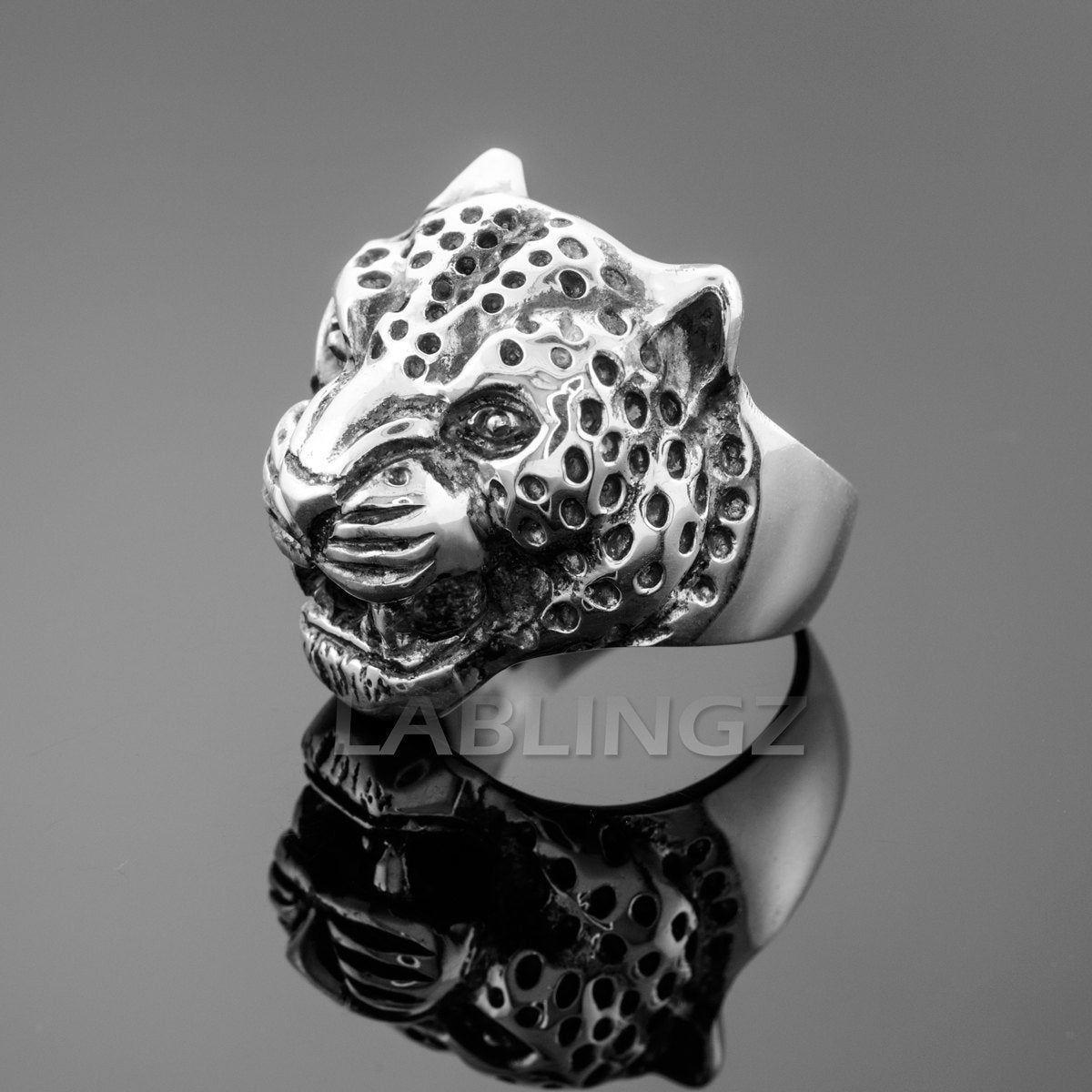 Sterling Silver Leopard Head Ring Karma Blingz