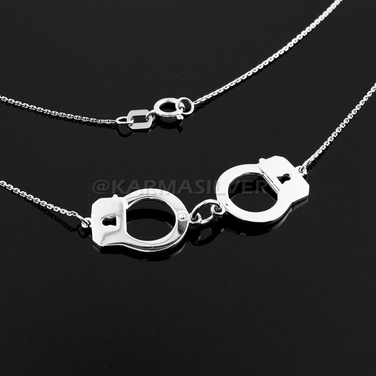 Sterling Silver Handcuffs Necklaces Karma Blingz