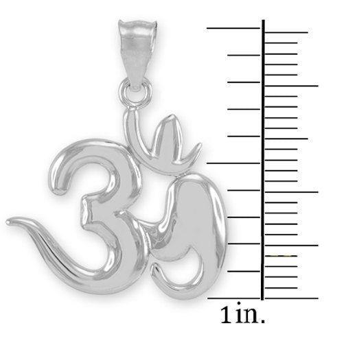 Polished Sterling Silver Om Symbol Yoga Pendant Karma Blingz