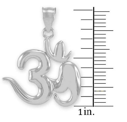 Polished Sterling Silver Om Symbol Yoga Pendant Karma Blingz