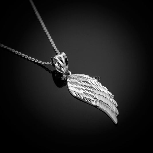 Sterling Silver Angel Wing Charm Necklace Karma Blingz