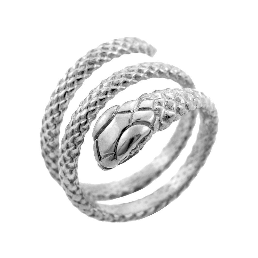 Silver Snake Ring - Sterling Silver Coiled Snake Ring Karma Blingz