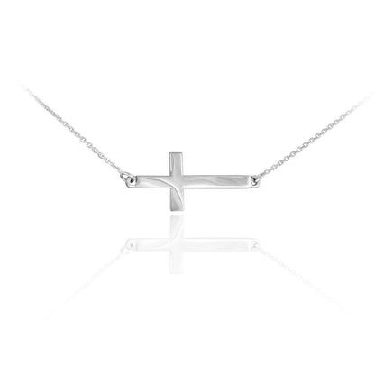Silver Sideways Cross Necklace .925 Sterling Silver Small Sideways Cross Necklace Karma Blingz
