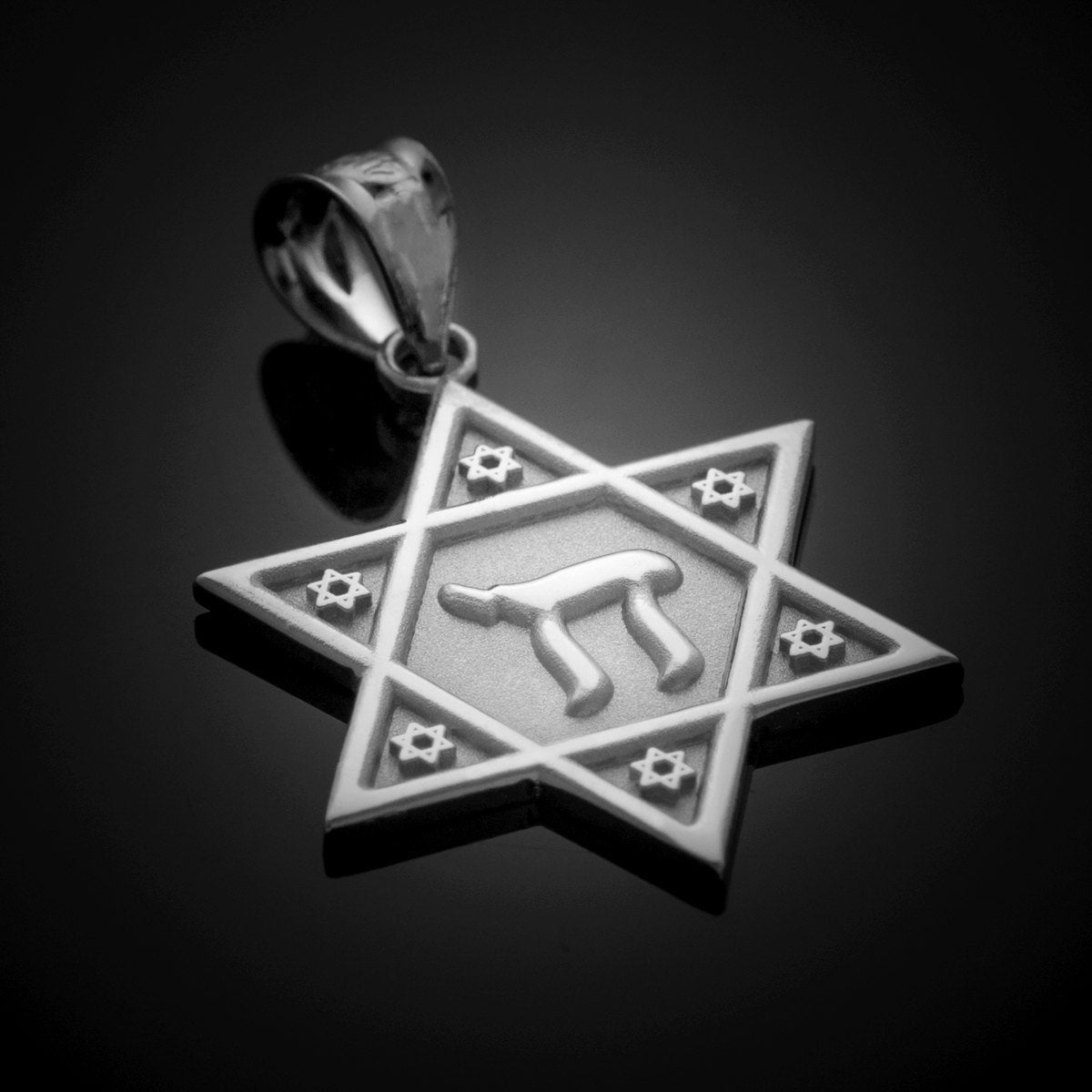Sterling Silver Star of David Chai Jewish Pendant Necklace Karma Blingz