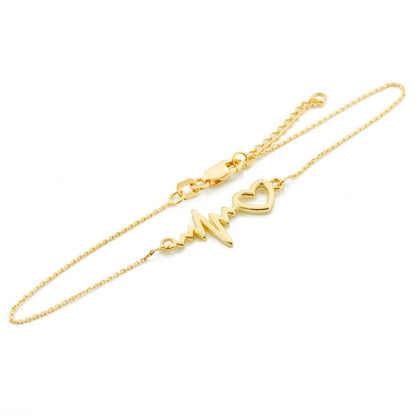 14K Yellow Gold Heartbeat Bracelet Karma Blingz