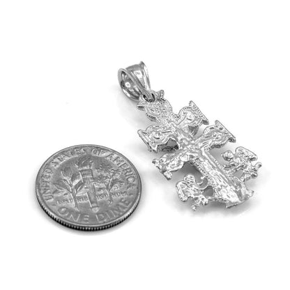 Sterling Silver Caravaca Crucifix Cross Charm Necklace Karma Blingz