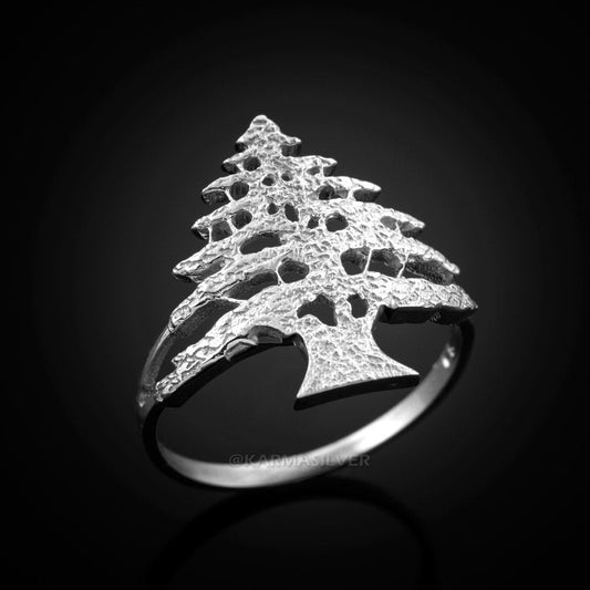 Sterling Silver Cedar Tree of Lebanon Ladies Ring Karma Blingz