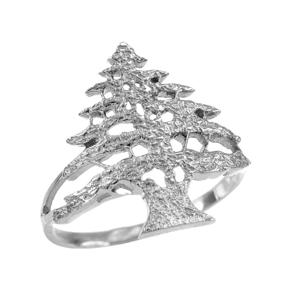 Sterling Silver Cedar Tree of Lebanon Ladies Ring Karma Blingz