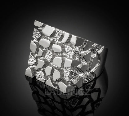 925 Sterling Silver Square Nugget Ring Karma Blingz