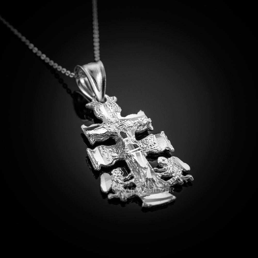 Sterling Silver Caravaca Crucifix Cross Charm Necklace Karma Blingz