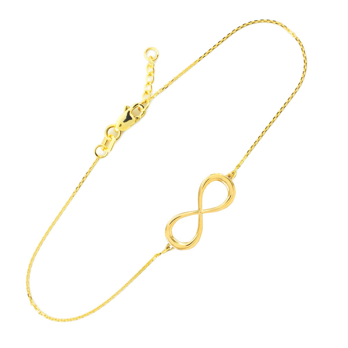 14k Gold Infinity Bracelet (yellow, white, rose gold) Karma Blingz
