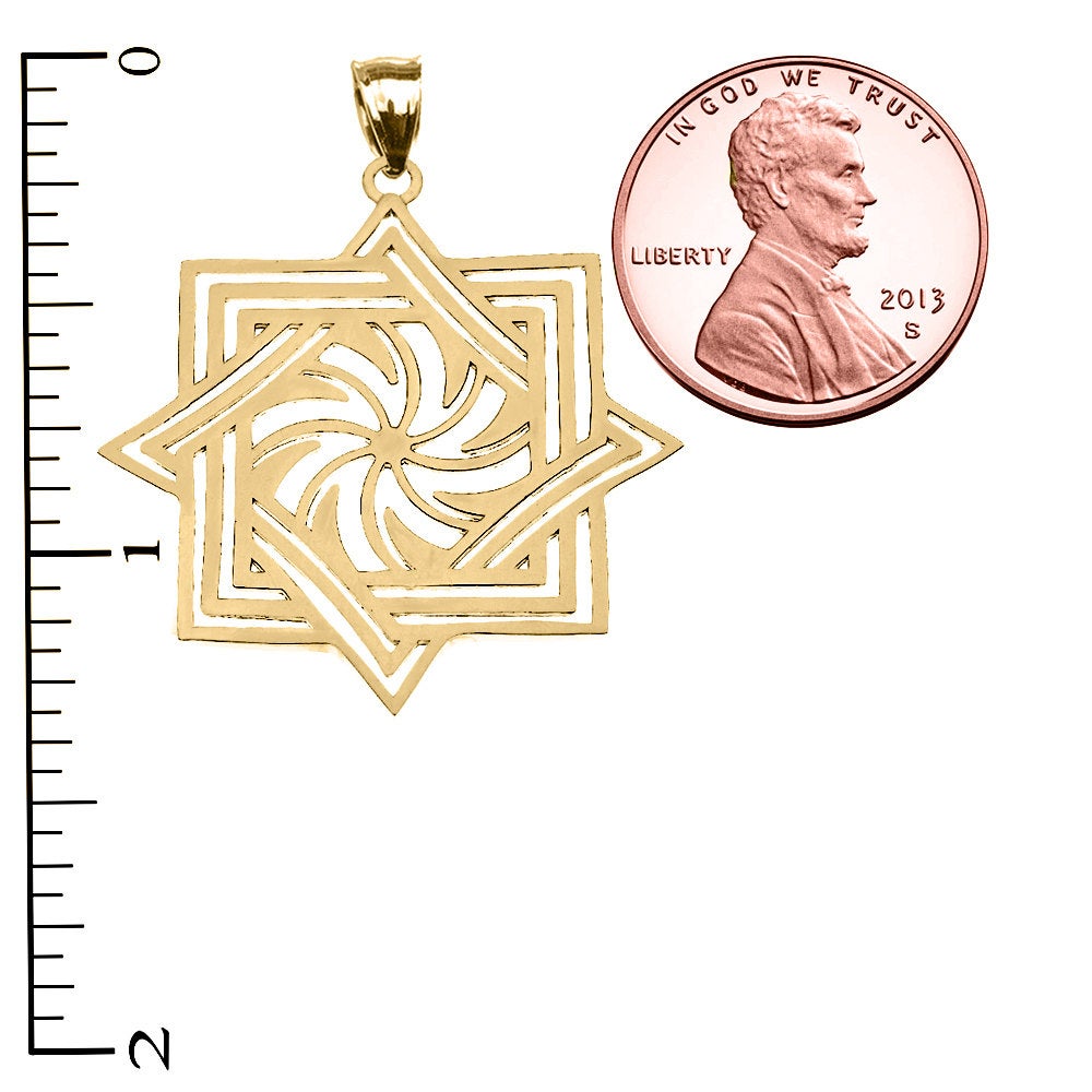 Polished Gold Armenian Eternity Symbol Pendant Necklace (10k, 14k, yellow, white, rose gold) Karma Blingz